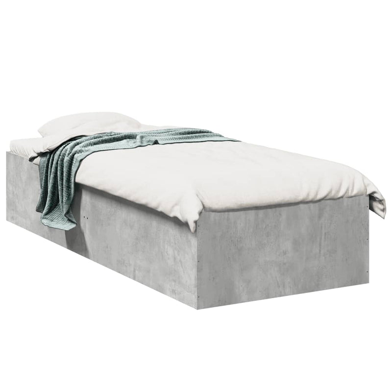 Bedframe bewerkt hout betongrijs 90x190 cm