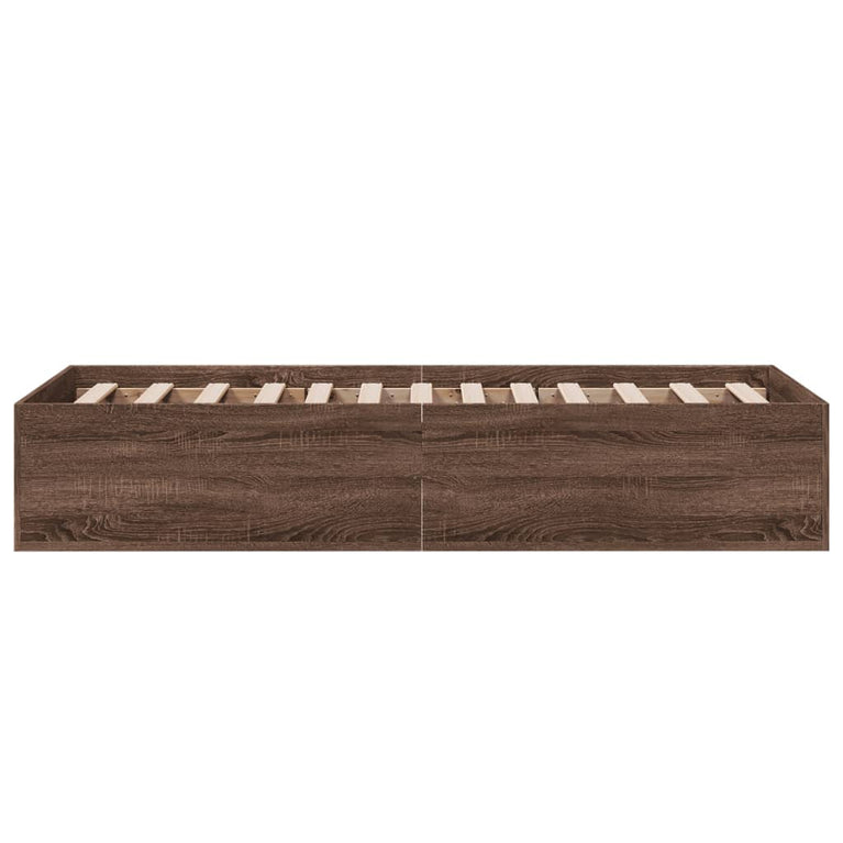 Bedframe bewerkt hout bruin eikenkleur 90x190 cm