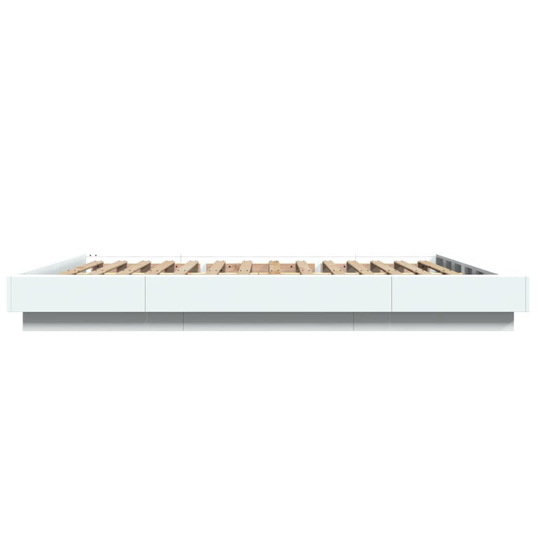 Bedframe met LED-verlichting bewerkt hout wit 160x200 cm
