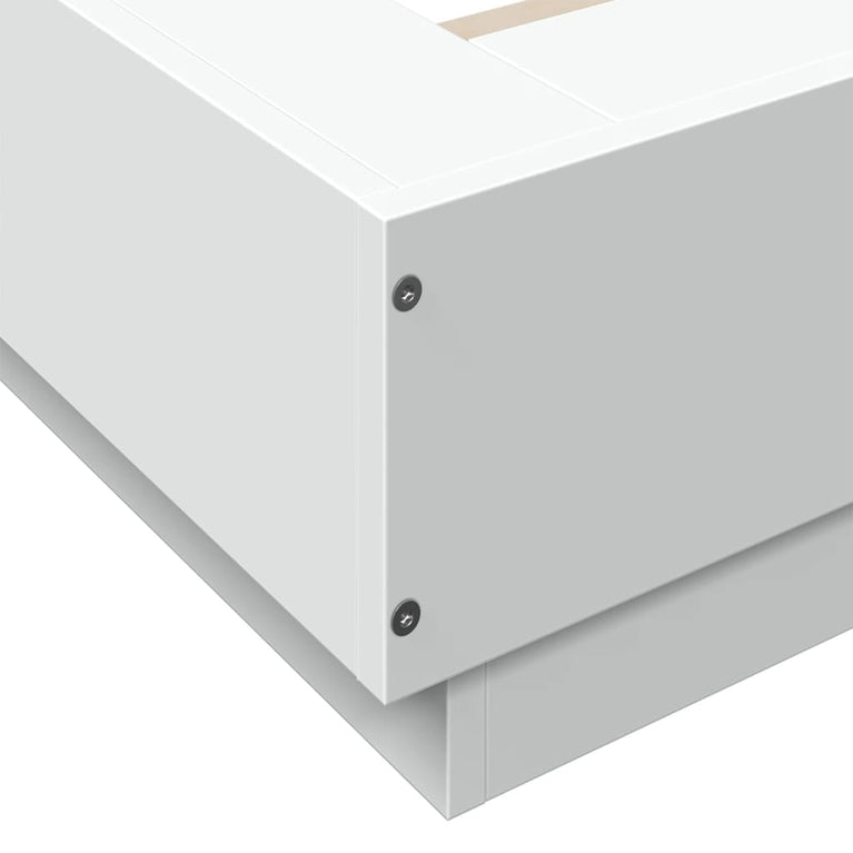 Bedframe met LED-verlichting bewerkt hout wit 160x200 cm