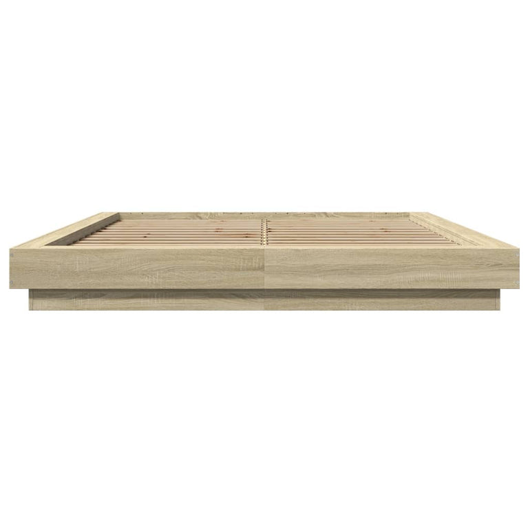 Bedframe met LED-verlichting sonoma eikenkleurig 160x200 cm