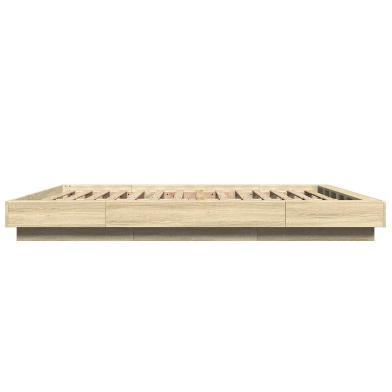 Bedframe met LED-verlichting sonoma eikenkleurig 160x200 cm