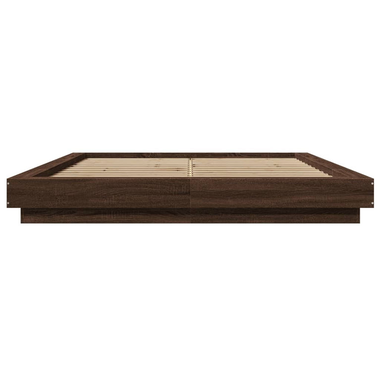 Bedframe met LED-verlichting bruin eikenkleurig 160x200 cm