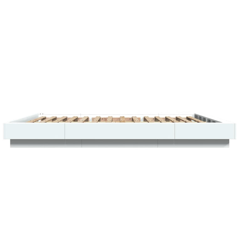 Bedframe met LED-verlichting bewerkt hout wit 150x200 cm