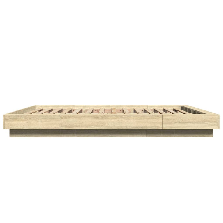 Bedframe met LED-verlichting sonoma eikenkleurig 150x200 cm