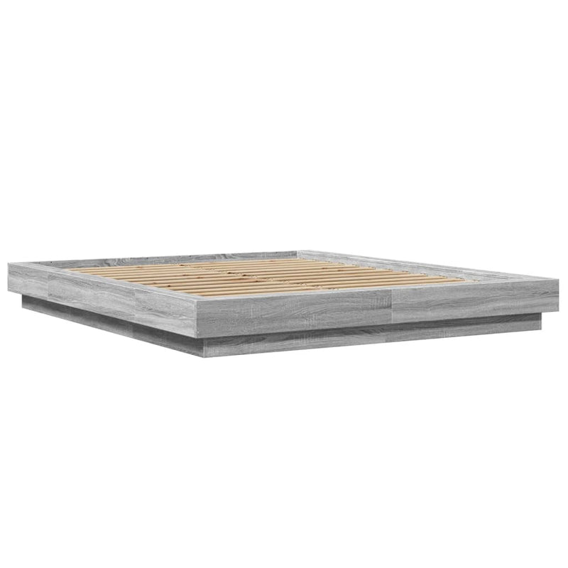 Bedframe met LED-verlichting grijs sonoma eiken 150x200 cm