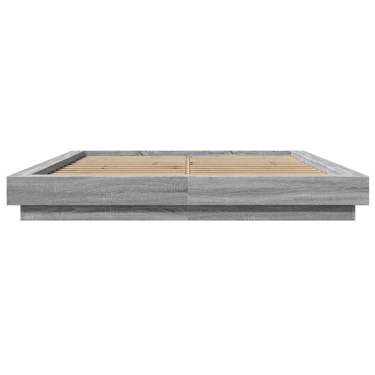 Bedframe met LED-verlichting grijs sonoma eiken 150x200 cm