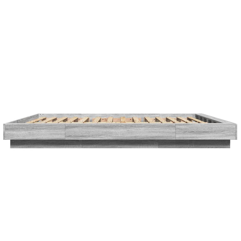Bedframe met LED-verlichting grijs sonoma eiken 150x200 cm