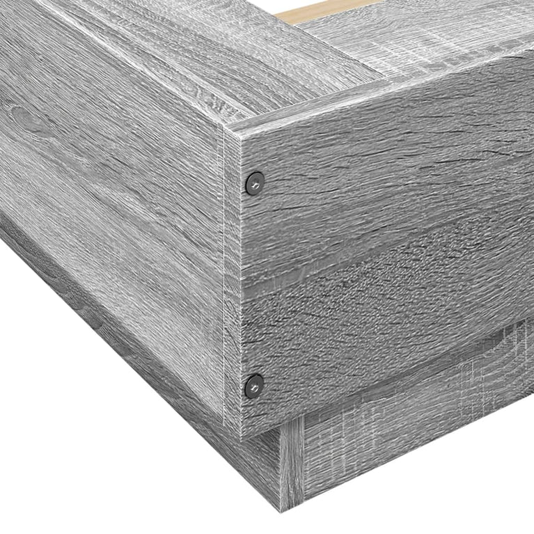 Bedframe met LED-verlichting grijs sonoma eiken 150x200 cm
