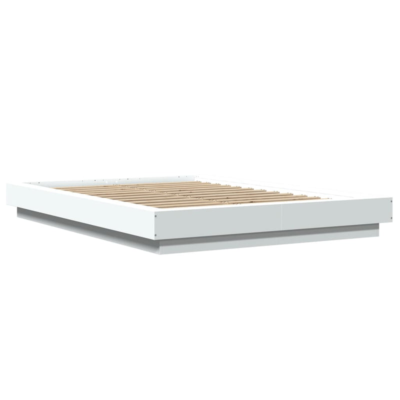 Bedframe met LED-verlichting bewerkt hout wit 120x200 cm