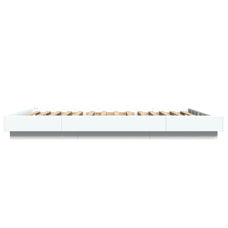Bedframe met LED-verlichting bewerkt hout wit 120x200 cm