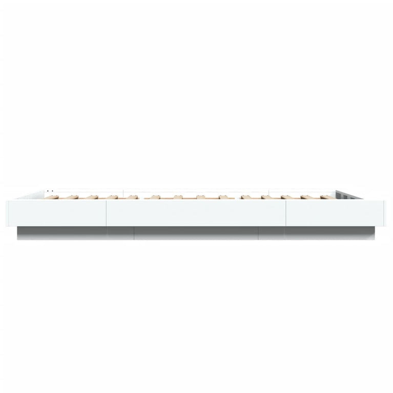 Bedframe met LED-verlichting bewerkt hout wit 90x200 cm