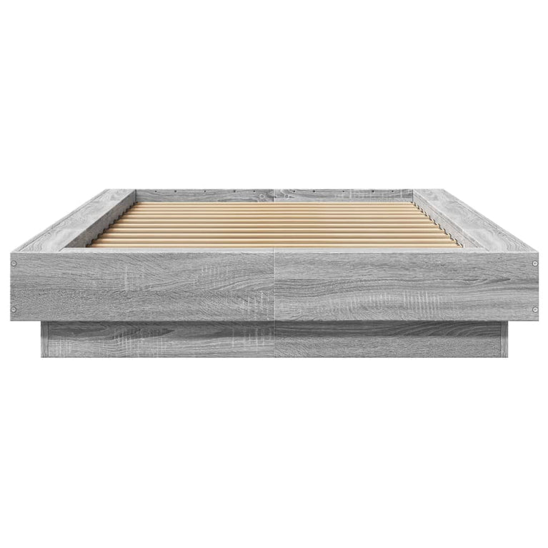 Bedframe met LED-verlichting grijs sonoma eikenkleurig 90x200cm