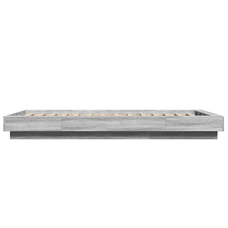 Bedframe met LED-verlichting grijs sonoma eikenkleurig 90x200cm
