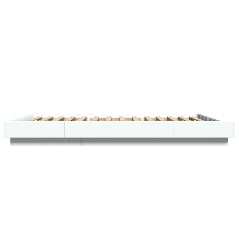 Bedframe met LED-verlichting bewerkt hout wit 140x190 cm