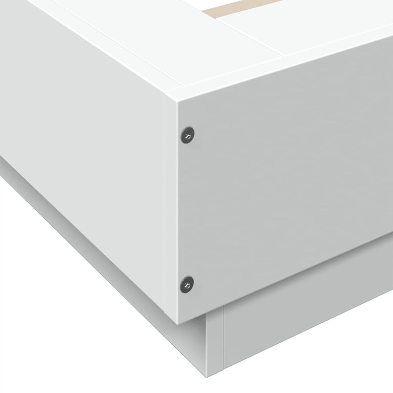 Bedframe met LED-verlichting bewerkt hout wit 140x190 cm