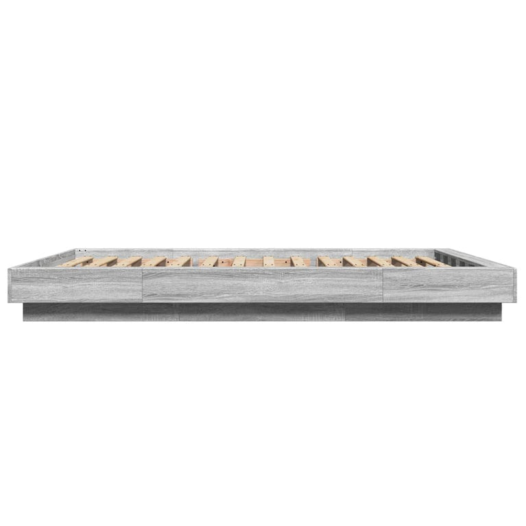 Bedframe met LED-verlichting grijs sonoma eiken 140x190 cm