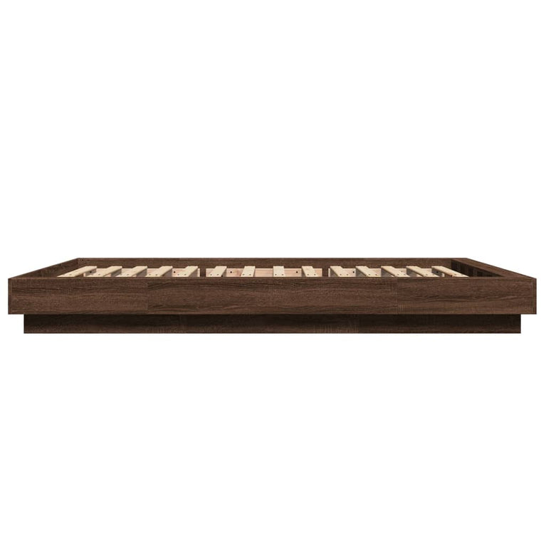 Bedframe met LED-verlichting bruin eikenkleurig 140x190 cm