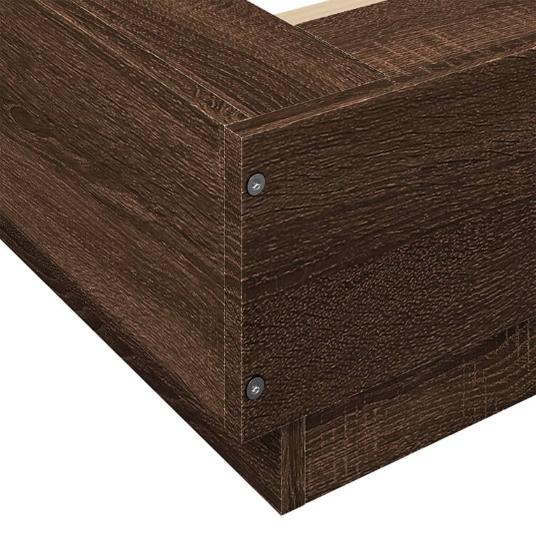 Bedframe met LED-verlichting bruin eikenkleurig 140x190 cm
