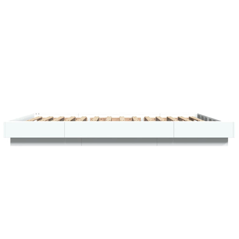 Bedframe met LED-verlichting bewerkt hout wit 120x190 cm