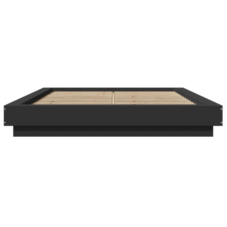Bedframe met LED-verlichting bruin eikenkleurig 120x190 cm