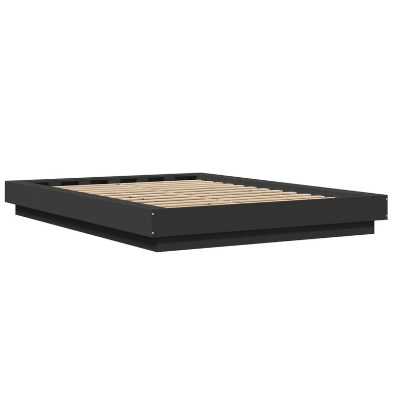 Bedframe met LED-verlichting bruin eikenkleurig 120x190 cm