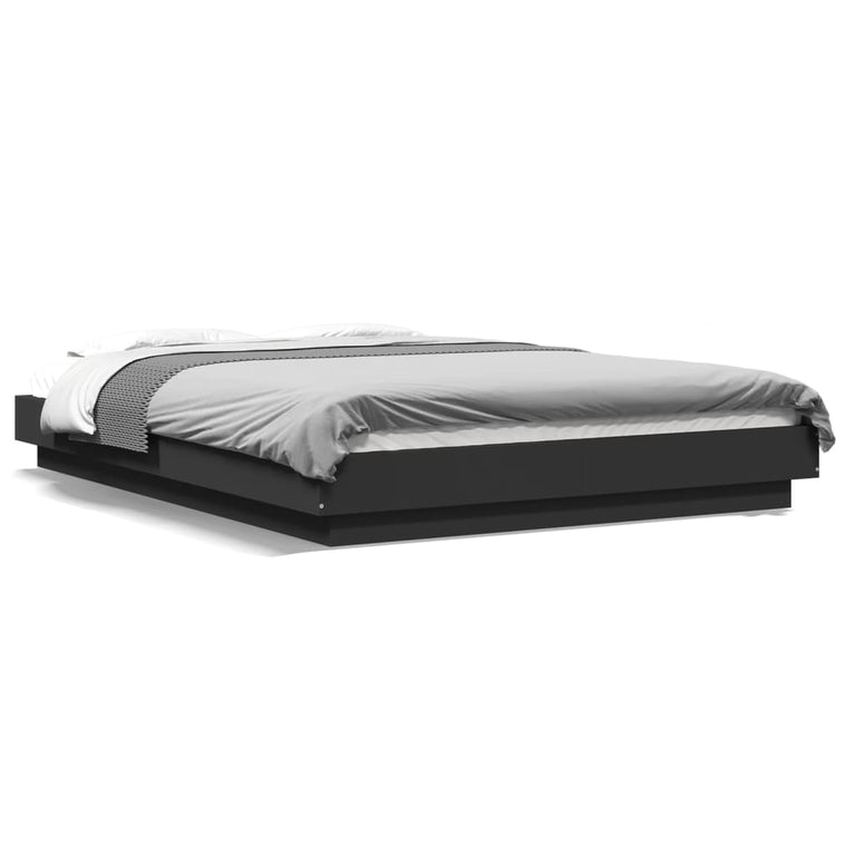 Bedframe met LED-verlichting bruin eikenkleurig 120x190 cm