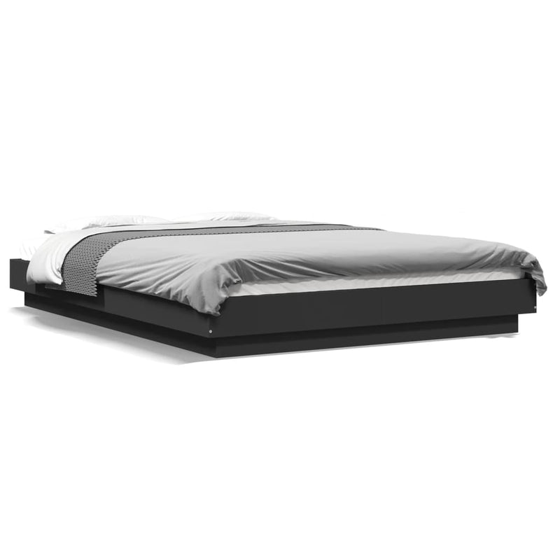 Bedframe met LED-verlichting bruin eikenkleurig 120x190 cm