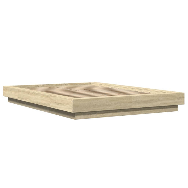 Bedframe met LED-verlichting sonoma eikenkleurig 120x190 cm