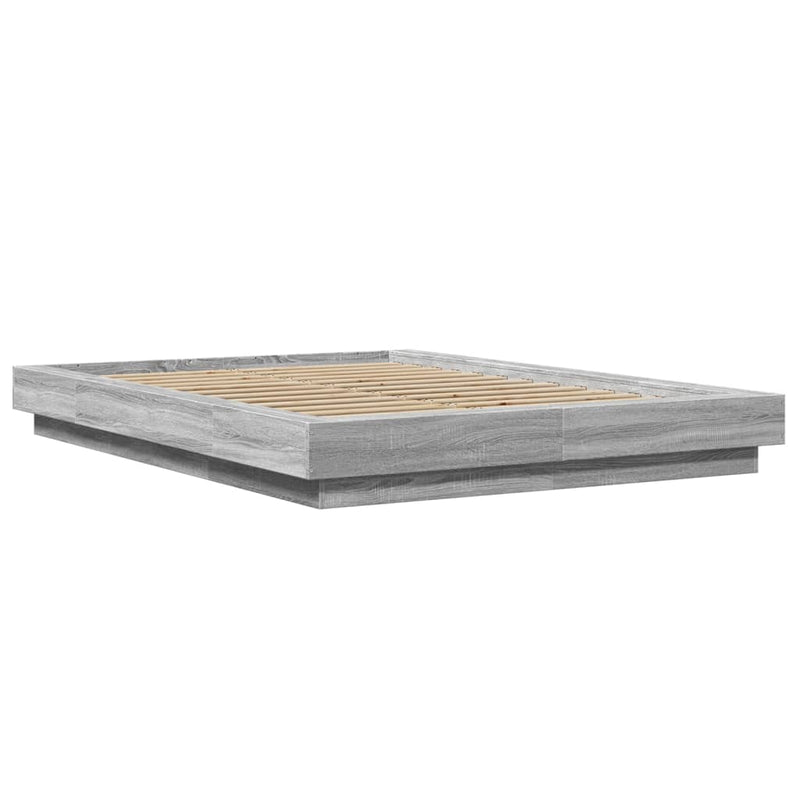 Bedframe met LED-verlichting grijs sonoma eiken 120x190 cm