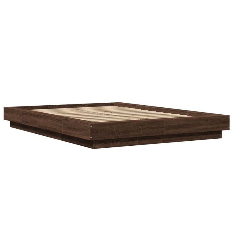 Bedframe met LED-verlichting bruin eikenkleurig 120x190 cm