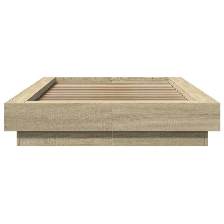 Bedframe met LED-verlichting sonoma eikenkleurig 75x190 cm