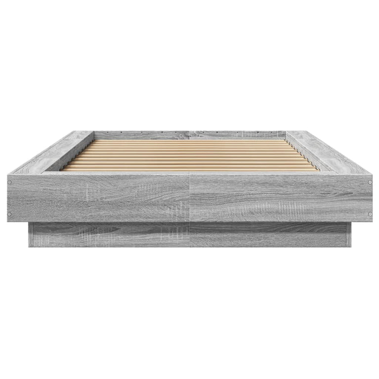Bedframe met LED-verlichting bewerkt hout grijs sonoma 75x190cm