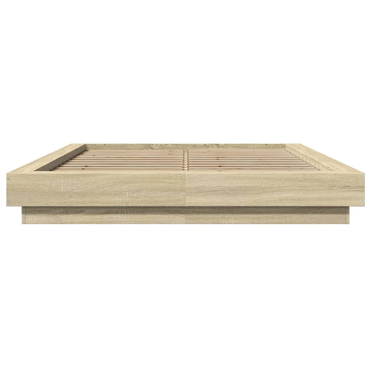Bedframe bewerkt hout sonoma eikenkleurig 120x200 cm