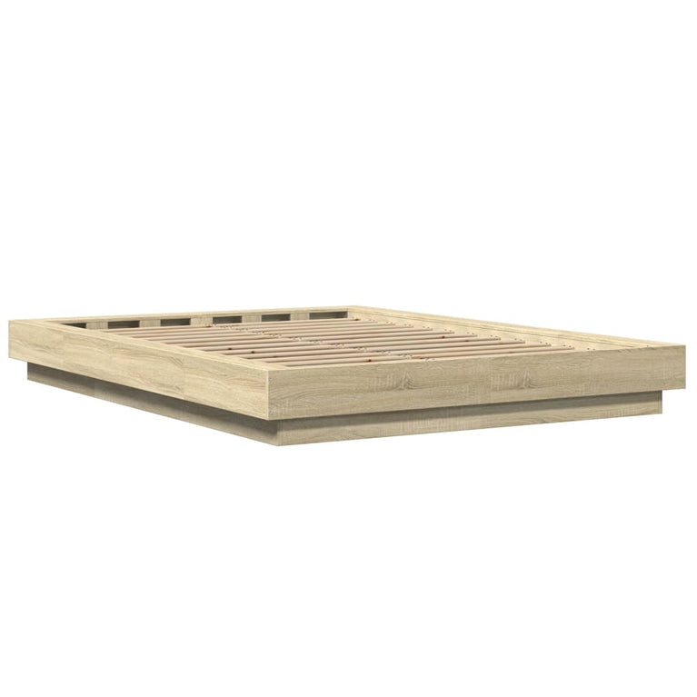 Bedframe bewerkt hout sonoma eikenkleurig 120x200 cm