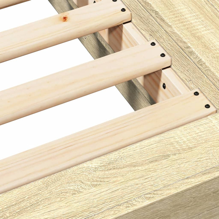 Bedframe bewerkt hout sonoma eikenkleurig 120x200 cm