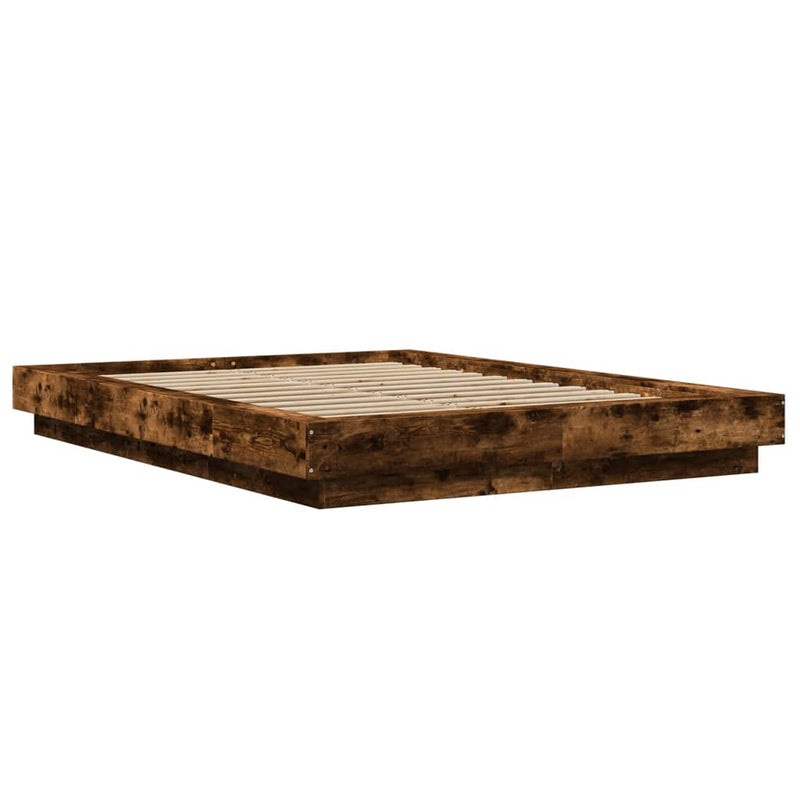 Bedframe bewerkt hout gerookt eikenkleurig 120x200 cm