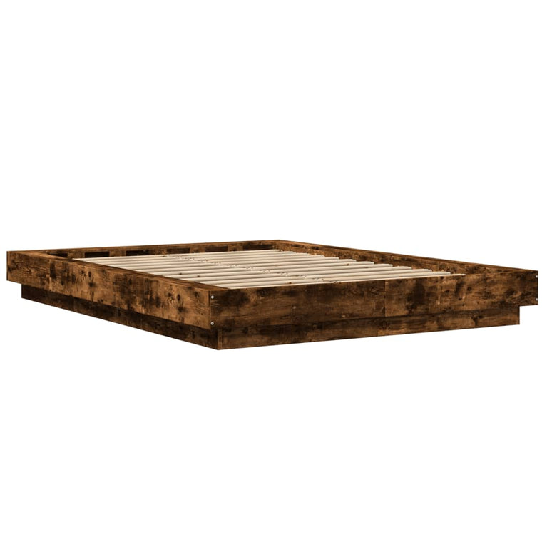 Bedframe bewerkt hout gerookt eikenkleurig 120x200 cm