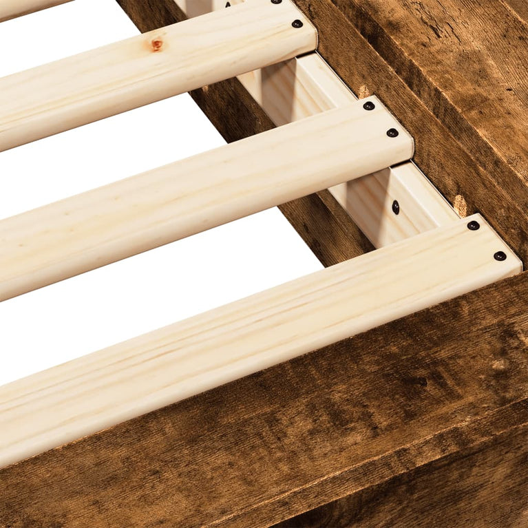 Bedframe bewerkt hout gerookt eikenkleurig 120x200 cm