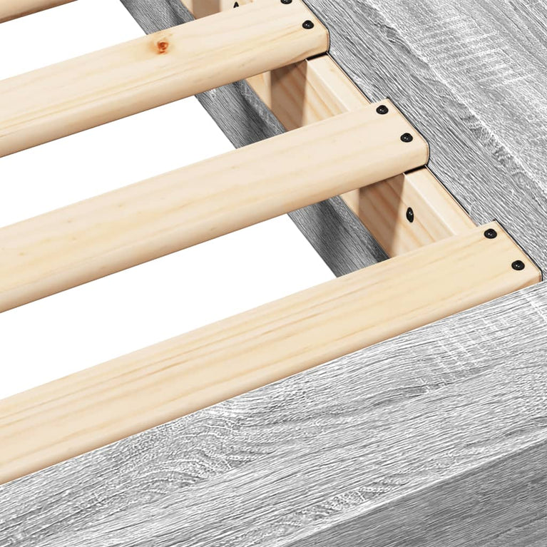 Bedframe bewerkt hout grijs sonoma eikenkleurig 120x200 cm