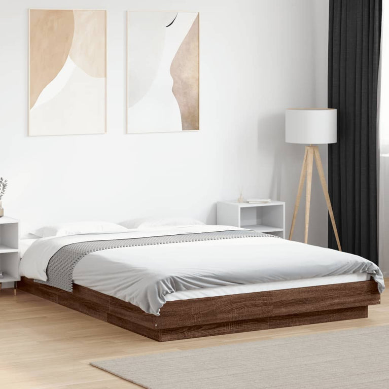 Bedframe bewerkt hout bruin eikenkleur 120x200 cm