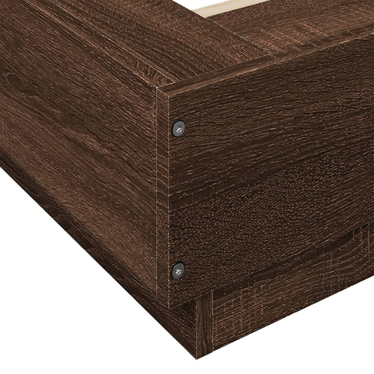 Bedframe bewerkt hout bruin eikenkleur 120x200 cm