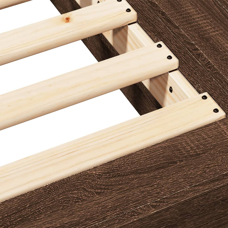 Bedframe bewerkt hout bruin eikenkleur 120x200 cm