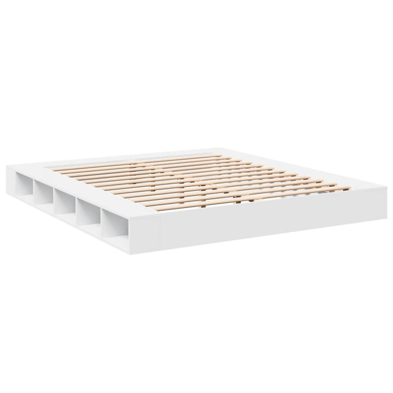 Bedframe bewerkt hout wit 180x200 cm