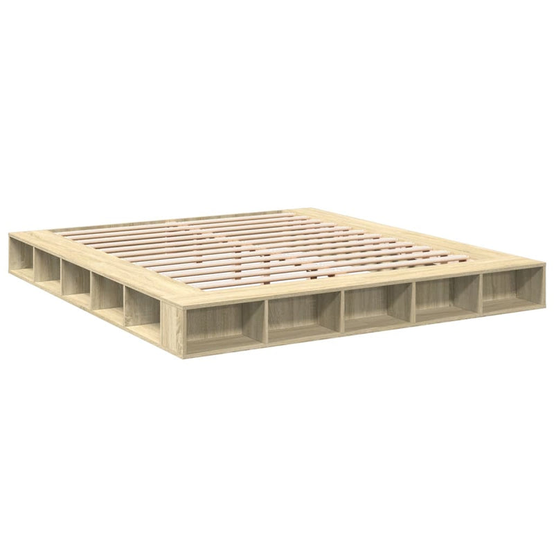 Bedframe bewerkt hout sonoma eikenkleurig 180x200 cm