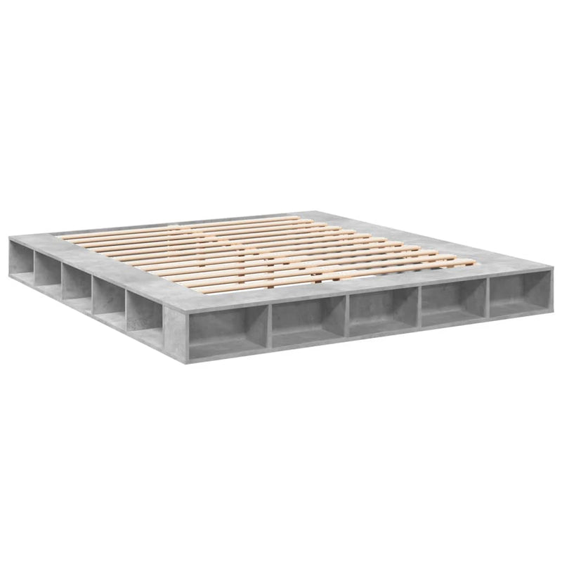 Bedframe bewerkt hout betongrijs 180x200 cm