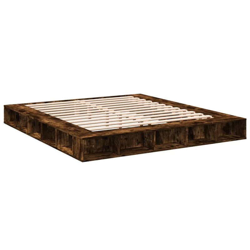 Bedframe bewerkt hout gerookt eikenkleurig 180x200 cm