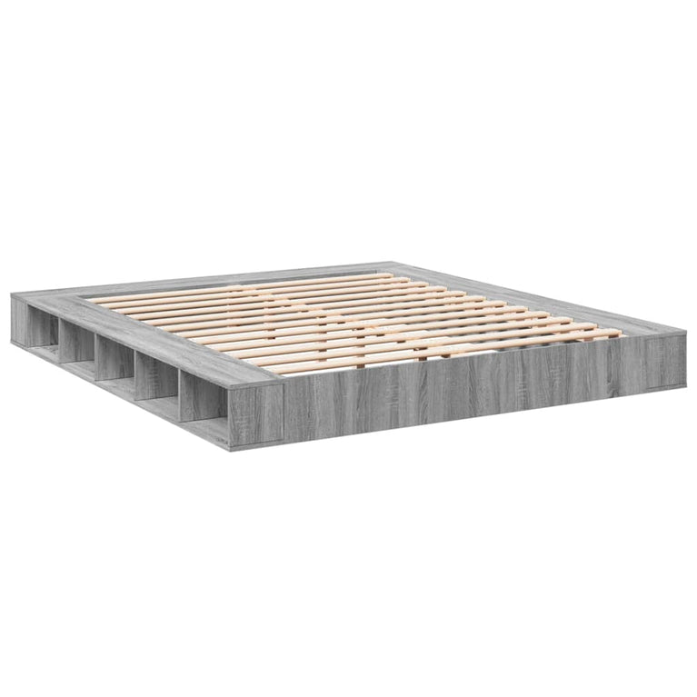 Bedframe bewerkt hout grijs sonoma eikenkleurig 180x200 cm