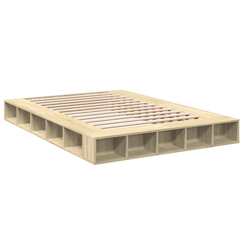 Bedframe bewerkt hout sonoma eikenkleurig 160x200 cm