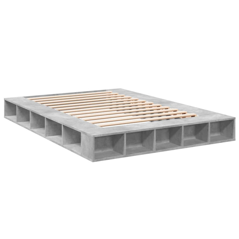 Bedframe bewerkt hout betongrijs 150x200 cm